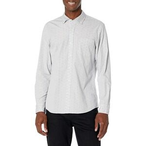 Goodthreads Men's Slim-Fit Long-Sleeve White Striped Dobby Shirt Size M